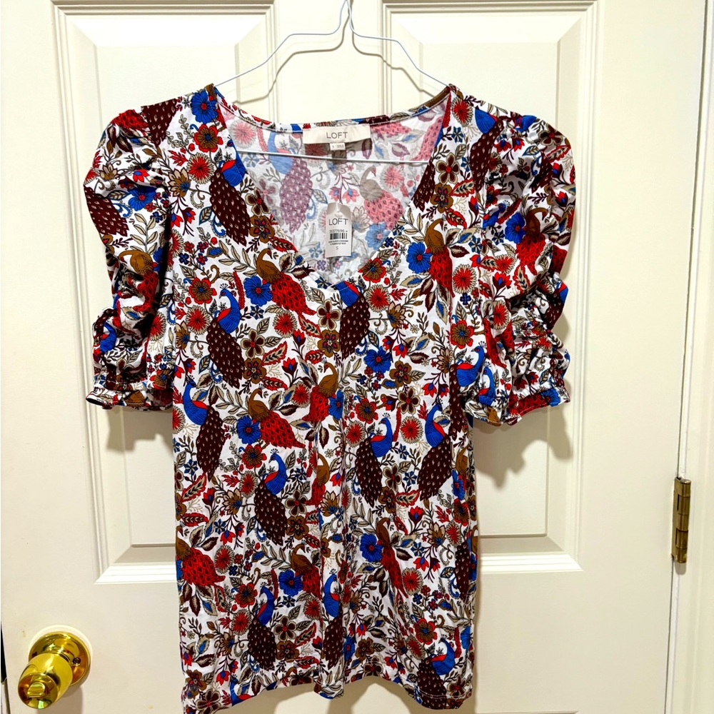 Peacock print Loft top